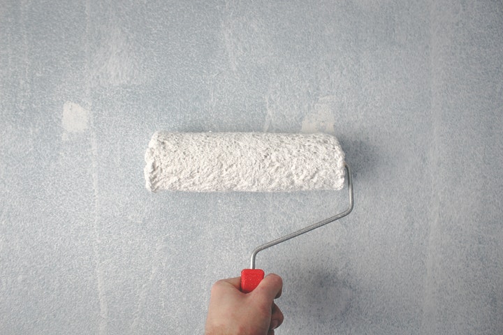 White paint roller